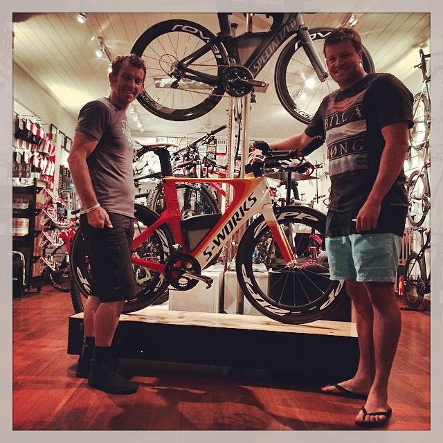 Self Starter - Berry Mountain Cycles - Owner Paul Traynor with customer Stevo